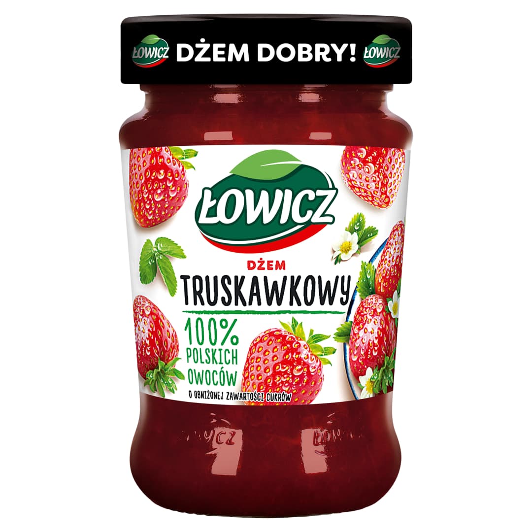 ŁOWICZ Dżem truskawkowy niskosłodzony 280 g