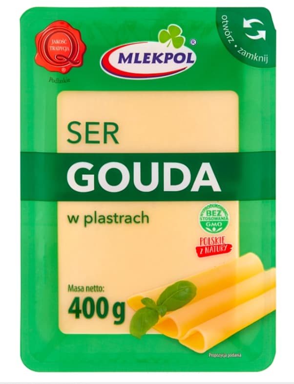 MLEKPOL Ser Gouda w plastrach 400 g